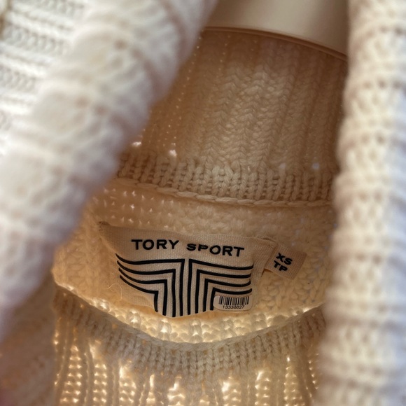 Tory Burch Multi Stripe Merino Wool Oversized Turtleneck Sweater - Picture 5 of 9